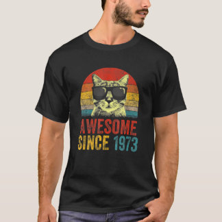 Awesome Since 1973 50H Birthday  Cat T-Shirt
