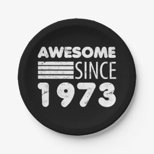 Awesome Since 1973 50th Birthday Paper Plate