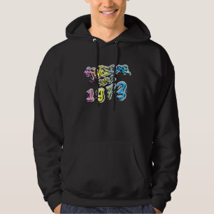 Awesome since 1973 Graffiti Motif Hoodie