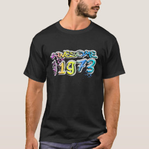 Awesome since 1973 Graffiti Motif T-Shirt