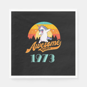 Awesome since 1973 - Year of Birth & Birthday Gift Napkin