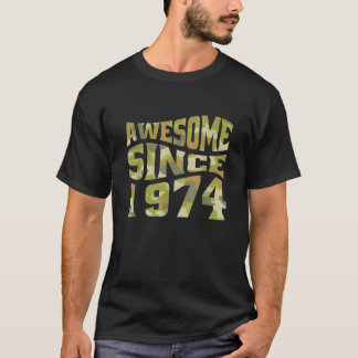 Awesome Since 1974 Camo Camouflage Retro 49th Birt T-Shirt