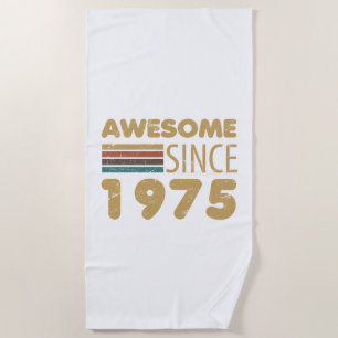 Awesome Since 1975 50th Birthday Beach Towel