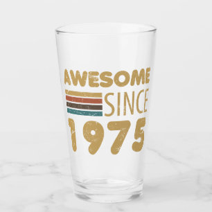 Awesome Since 1975 50th Birthday Glass