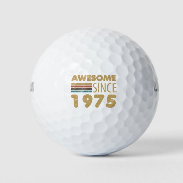 Awesome Since 1975 50th Birthday Golf Balls (Front)