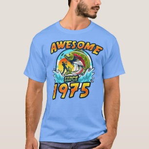Awesome since 1975 Angel Fishing Birthday T-Shirt
