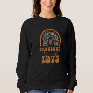 Awesome Since 1975 Retro Rainbow Leopard Heart 47t Sweatshirt