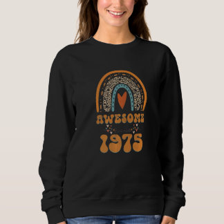 Awesome Since 1975 Retro Rainbow Leopard Heart 47t Sweatshirt