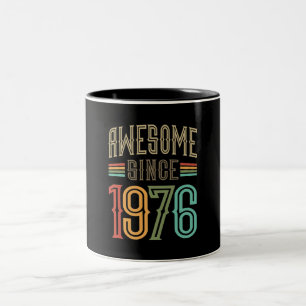 Awesome Since 1976 46th Birthday Funny Retro Two-Tone Coffee Mug