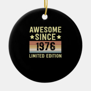 Awesome Since 1976 Birthday Ceramic Tree Decoration
