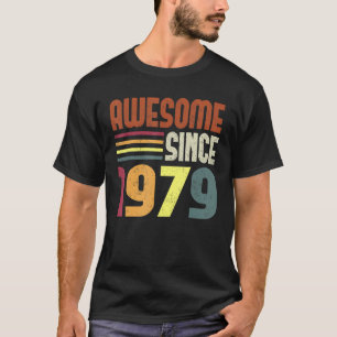 Awesome Since 1979 44th Birthday Retro Vintage T-Shirt