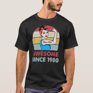 Awesome Since 1980 43 Year Old 43rd Birthday T-Shirt