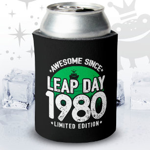 Awesome Since 1980 Leap Year Day Feb 29 Birthday Can Cooler