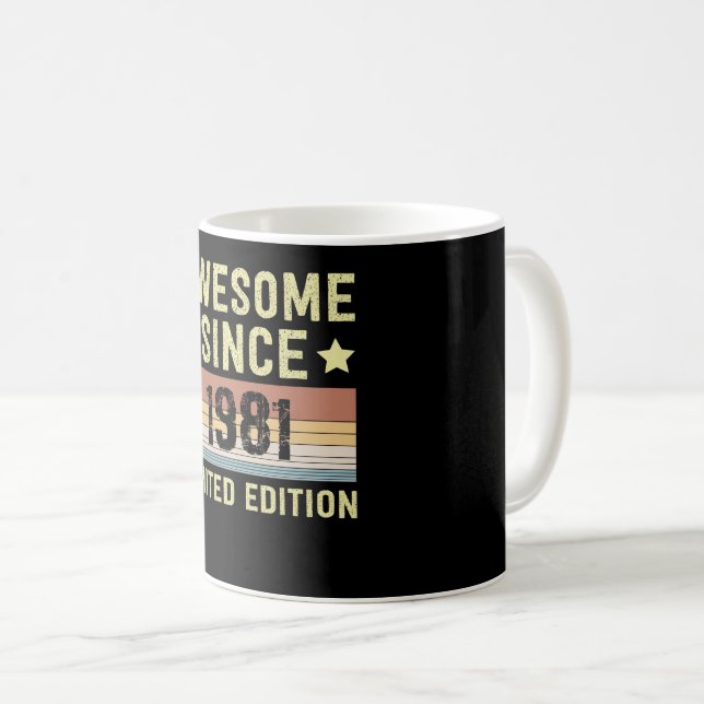 Awesome Since 1981 Birthday Coffee Mug (Front Right)