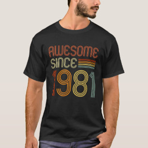 Awesome Since 1981 for Men Women 42nd Birthday Re T-Shirt