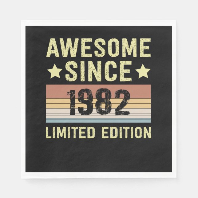 Awesome Since 1982 Birthday Napkin (Front)