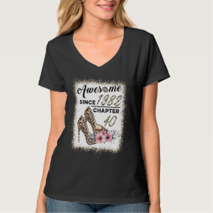 Awesome Since 1982 Chapter 40 Leopard Shoes Lip Wo T-Shirt