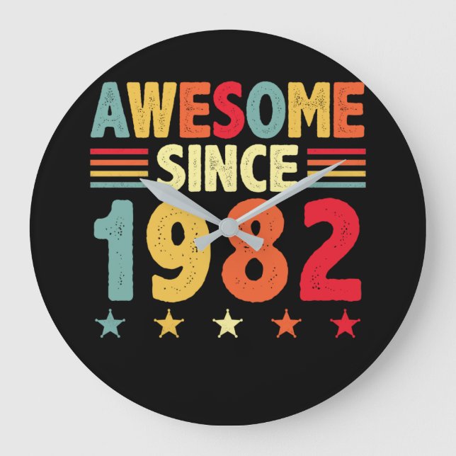 Awesome Since 1982 Large Clock (Front)