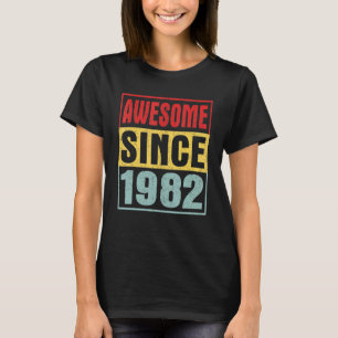 Awesome Since 1982 Vintage Distressed 40th Birthda T-Shirt