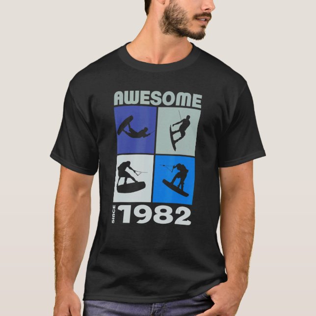 Awesome since 1982 Wakeboard lifestyle 1 T-Shirt (Front)