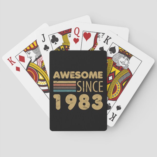 Awesome Since 1983 40th birthday Playing Cards (Back)