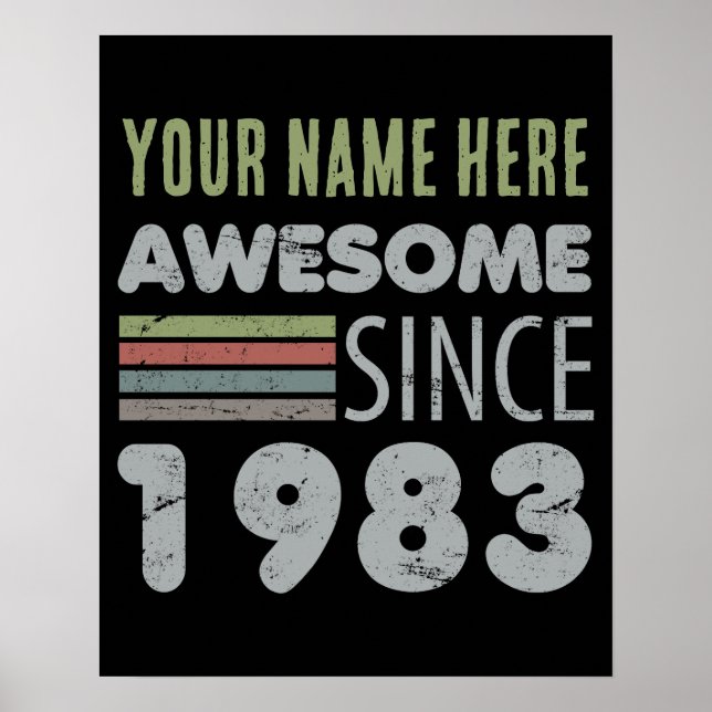 Awesome Since 1983 40th Birthday Poster (Front)