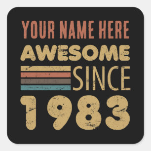 Awesome Since 1983 40th Birthday Square Sticker