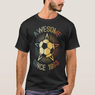 Awesome Since 1983 Soccer Birthday Retro Team Bday T-Shirt