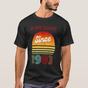 Awesome Since 1983  Vintage 39th Birthday  Year Ol T-Shirt
