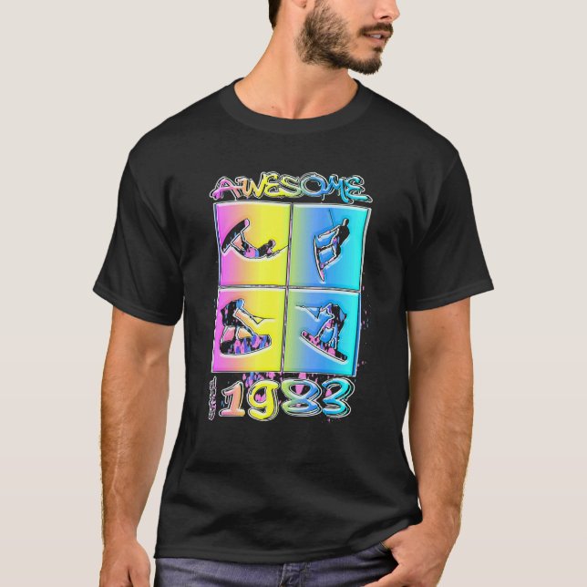 Awesome since 1983 Wakeboard lifestyle 2 T-Shirt (Front)