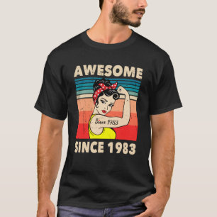 Awesome Since 1983 Year Old 40th Birthday Decorati T-Shirt