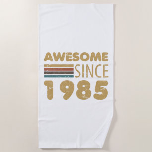 Awesome Since 1985 40th Birthday Beach Towel