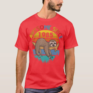 Awesome Since 1985 Sloth Birthday 37 Years old Bir T-Shirt