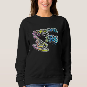 Awesome since 1986 Kayaking Kayaker Graffiti Sweatshirt