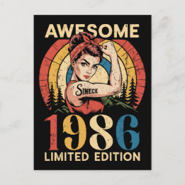 Awesome Since 1986 Retro 40th Women's Birthday  Postcard