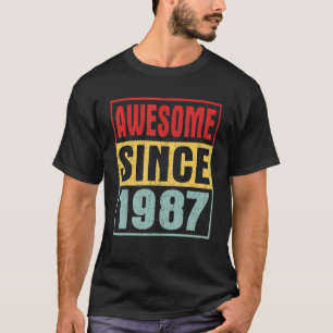 Awesome Since 1987 Vintage Distressed 35th Birthda T-Shirt