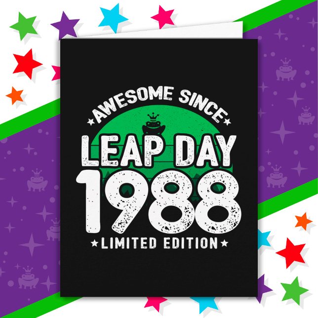 Awesome Since 1988 Leap Year Day Feb 29 Birthday Card (Creator Uploaded)