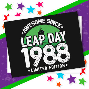 Awesome Since 1988 Leap Year Day Feb 29 Birthday Postcard