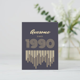Awesome Since 1990 Birthday Gift Holiday Postcard