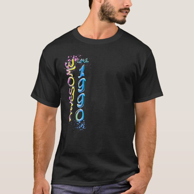 Awesome since 1990 graffiti motif T-Shirt (Front)