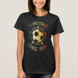 Awesome Since 1990 Soccer Birthday Retro Team Bday T-Shirt