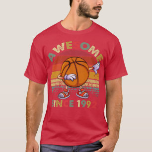 Awesome Since 1992 Birthday Basketball 30th Birthd T-Shirt