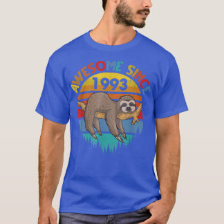 Awesome Since 1993 Sloth Birthday 29 Years old Bir T-Shirt