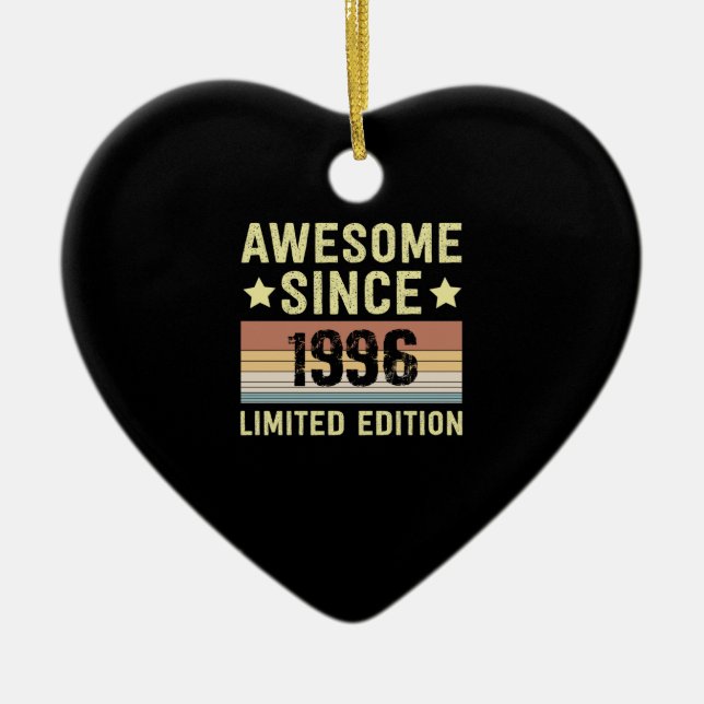 Awesome Since 1996 Birthday Ceramic Tree Decoration (Front)