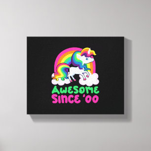 Awesome Since 2000 Unicorn Canvas Print
