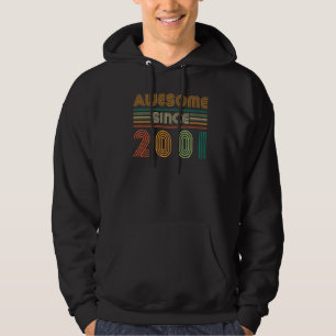 Awesome Since 2001 21st Birthday Men Women Retro Hoodie