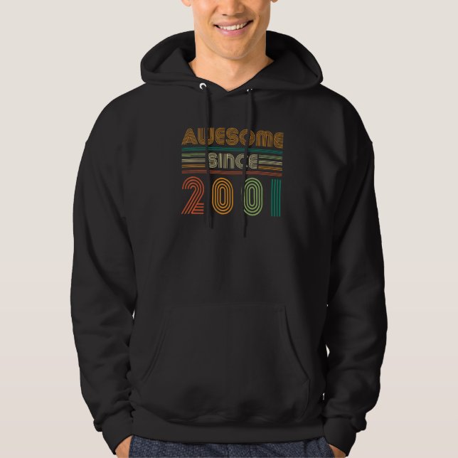 Awesome Since 2001 21st Birthday Men Women Retro Hoodie (Front)