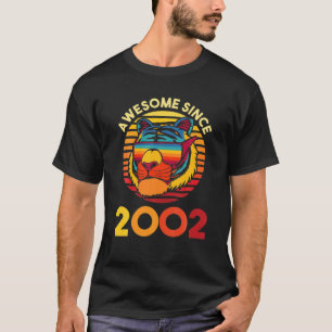 Awesome Since 2002! Birthday Tiger Sunglasses Year T-Shirt