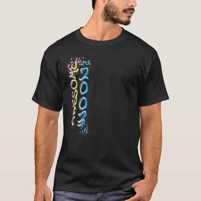 Awesome since 2003 graffiti motif T-Shirt (Front)