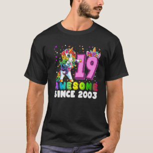 Awesome Since 2003 Unicorn Flossing 19Th Birthday T-Shirt
